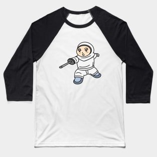 Cartoon kid fencing Baseball T-Shirt